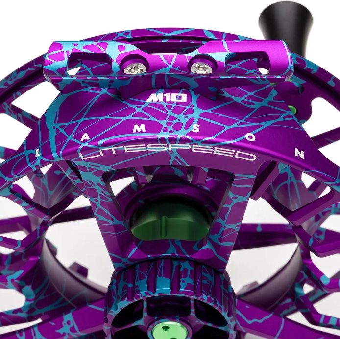 Reel foot detail of Lamson Litespeed M Wild Child Edition Fly Reel