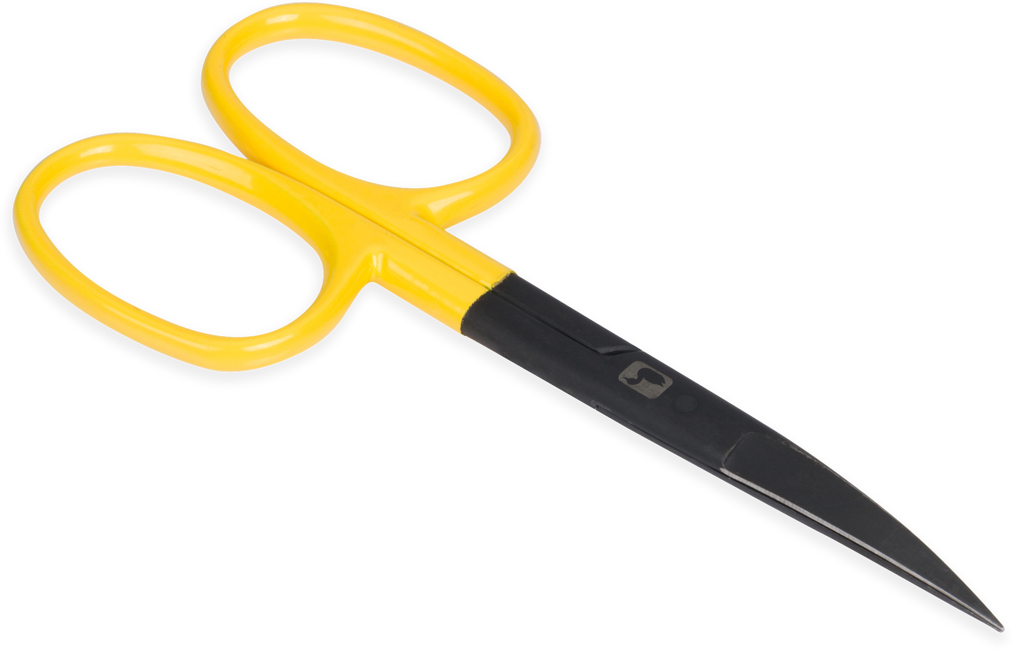 Professional fly tying scissors with straight and curved blade options, designed for cutting durability and control.