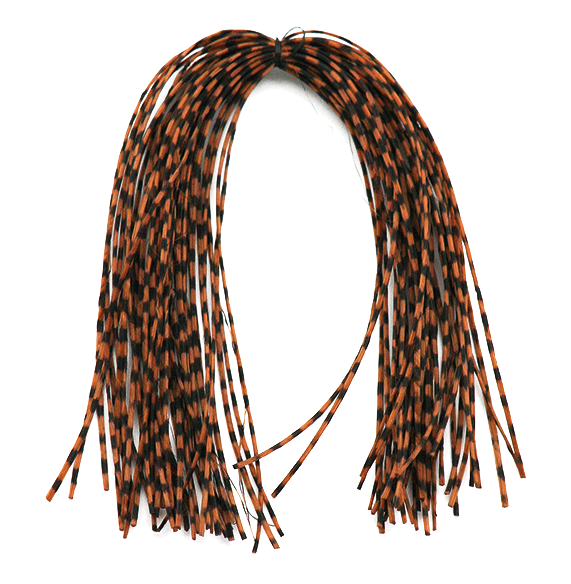 MFC Barred Sexi-Floss copper brown rubber leg material with black barring for Pat's Rubber Legs and natural trout nymphs.