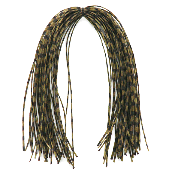 MFC Barred Sexi-Floss olive and black speckled fly tying rubber legs for stonefly nymphs, hoppers, and trout streamers.