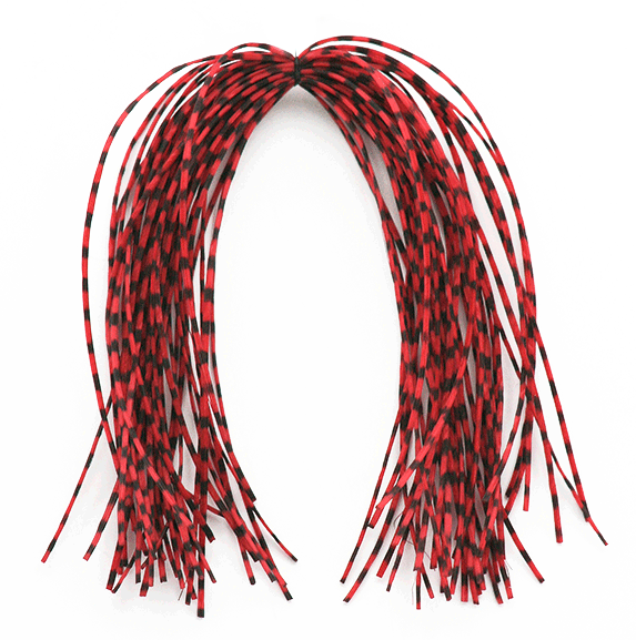 MFC Barred Sexi-Floss red and black barred rubber legs for crawfish flies, bass bugs, streamers, and trout attractors.
