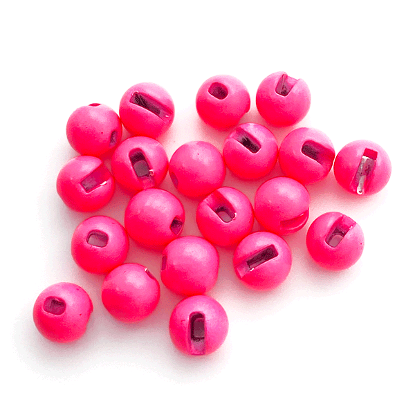 Hot pink MFC slotted tungsten beads for bright Euro nymph and jig fly patterns