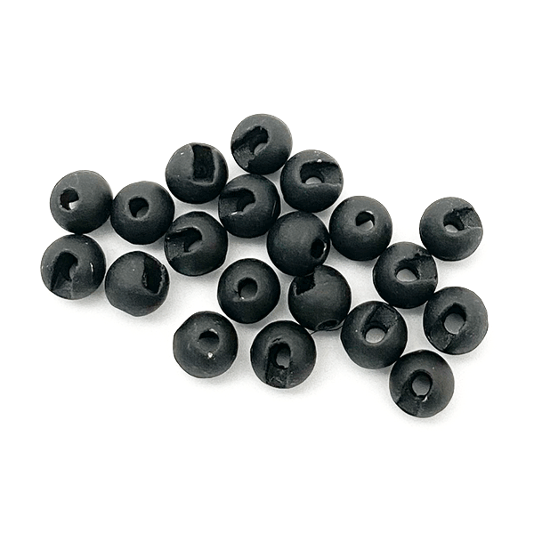 Matte black Montana Fly Company slotted tungsten beads for low glare jig fly patterns