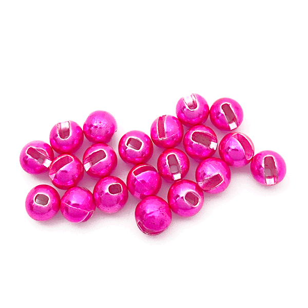 Montana Fly Company hot pink lucent tungsten fly tying beads for Euro nymphing patterns