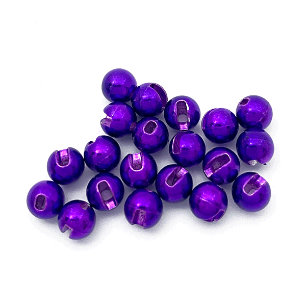Purple MFC Slotted Tungsten Lucent Beads for bold attractor nymphs and jig fly patterns
