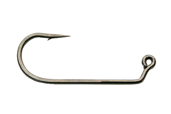 60 Degree 3XL Jig Hook features a point-up jig bend, high-carbon steel, and black nickel finish—ideal for Euro nymphs, streamers