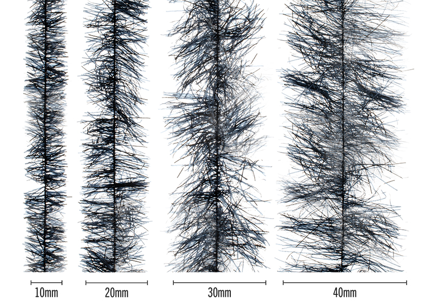 Senyo’s Speckled Chenille (Peppered Satin) – charcoal/black peppered fly tying chenille in 10mm, 20mm, 30mm, 40mm