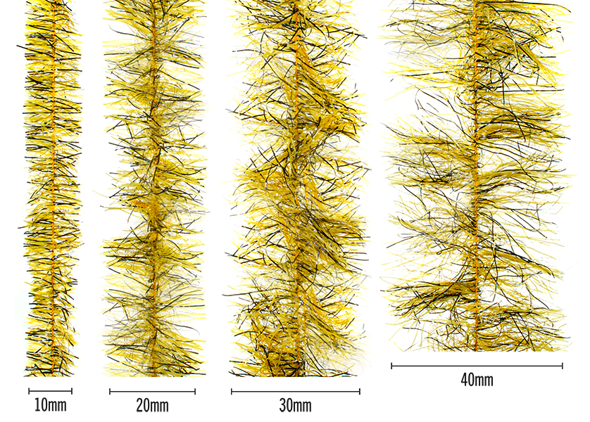 Senyo’s Speckled Chenille (Peppered Satin) – mustard speckled fly tying chenille for streamers & leeches, 10mm–40mm