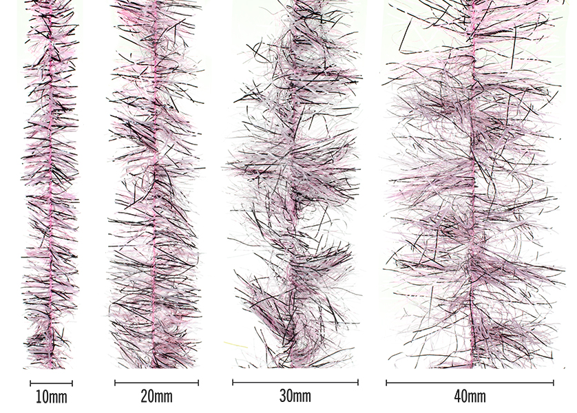 Senyo’s Speckled Chenille (Peppered Satin) – pink speckled fly tying chenille with black pepper fleck, 10mm–40mm sizes