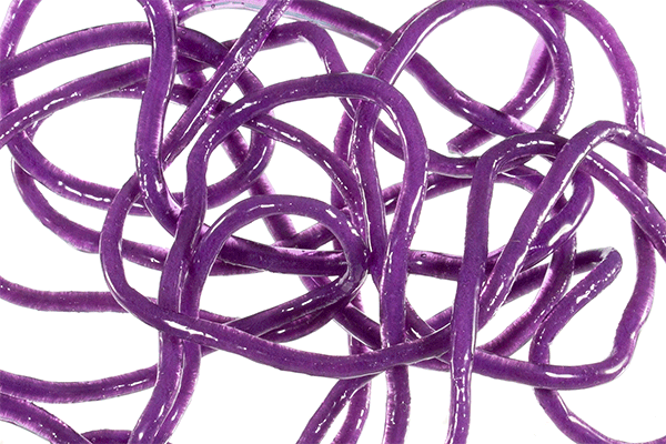 MFC Trina squirm material purple silicone rubber worm fly tying trout panfish attractor flies