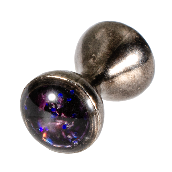 Black nickel tungsten dumbbell eye with sparkle black center