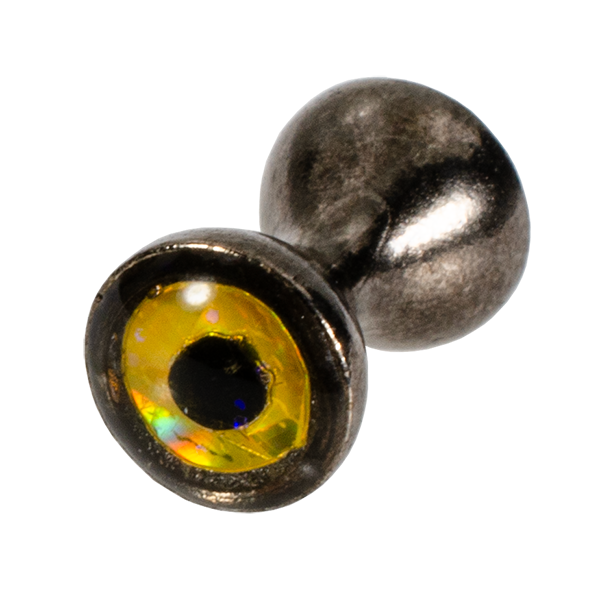 Black nickel tungsten dumbbell eye with sparkle yellow center