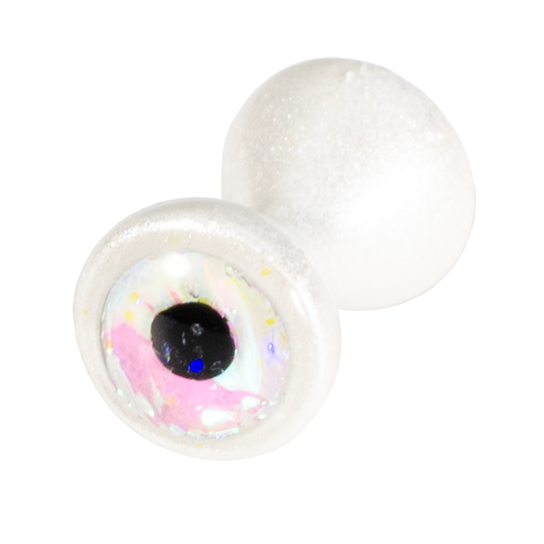 Pearl tungsten dumbbell eye with sparkle white center
