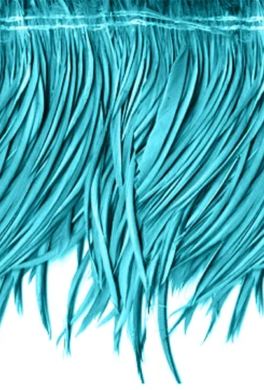 Marabou Brothers Goose Biots Strung 2" Strip Lt Turquoise color fly tying material feather