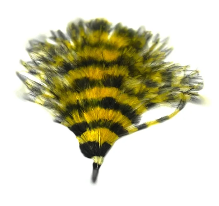 Marabou Brothers Marabou Barred Loose Gold Black color fly tying feather