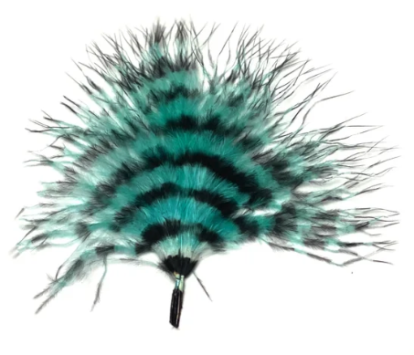 Marabou Brothers Marabou Barred Loose Mint Black color fly tying feather