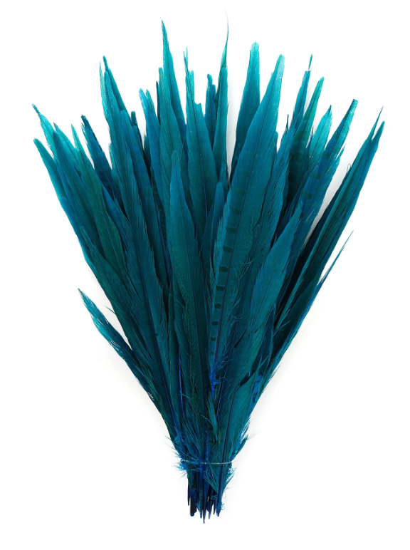 Marabou Brothers Pheasant Tails Dyed & Selected Dark Turquoise color fly tying trout material