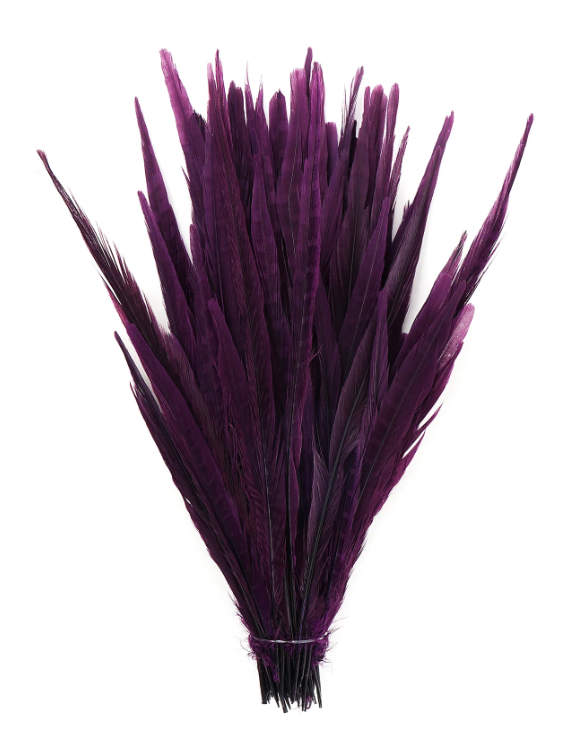 Marabou Brothers Pheasant Tails Dyed & Selected Purple color fly tying trout material