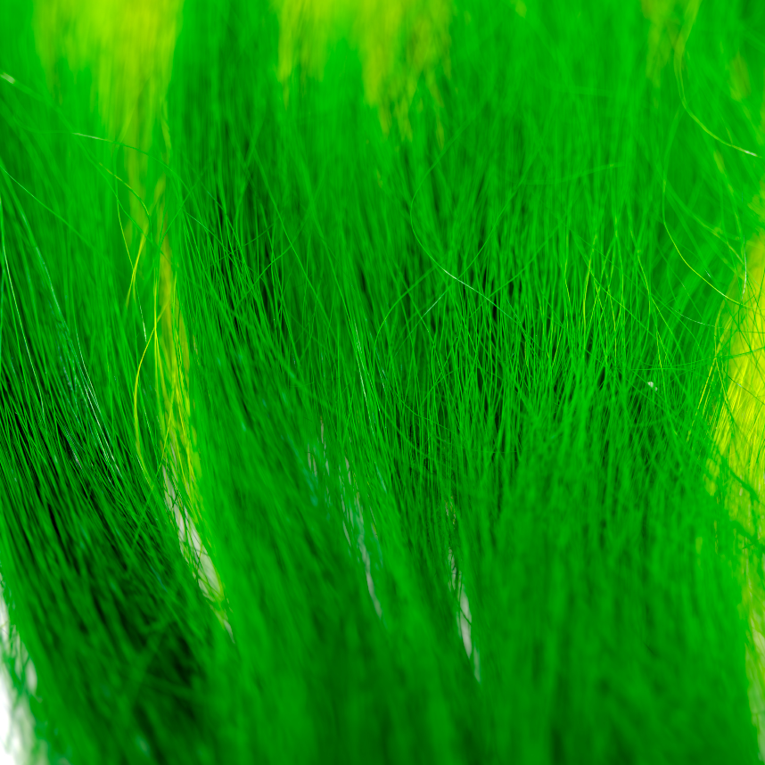 Patch of Cashmere Goat hair dyed fl chartreuse