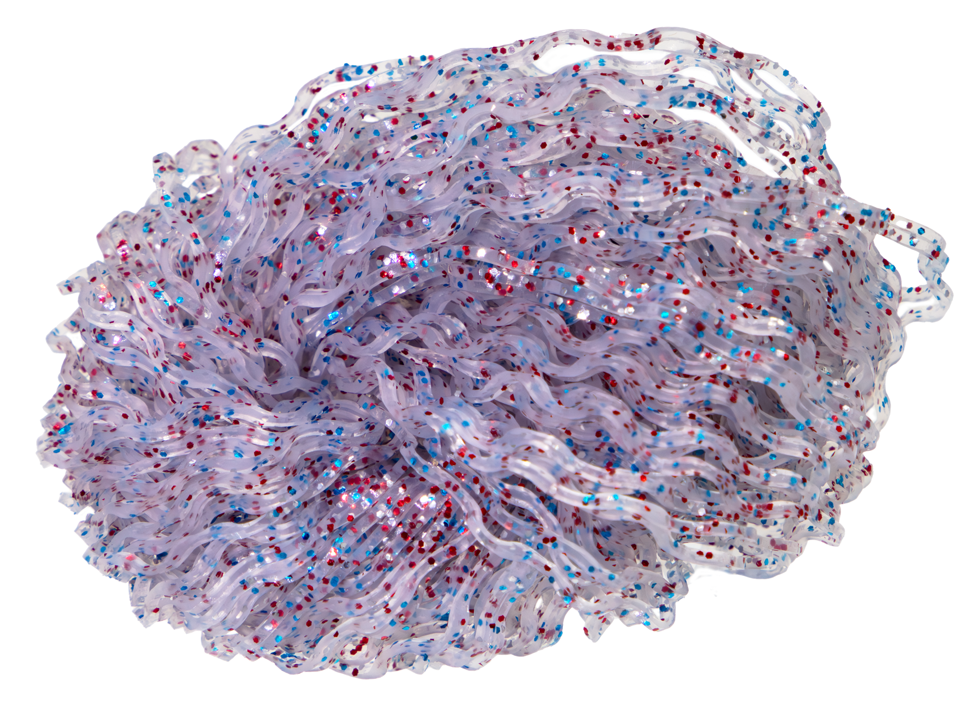 Clear/Red Silver Blue Flake version of Nature's Spirit's Disco Wavy Legs