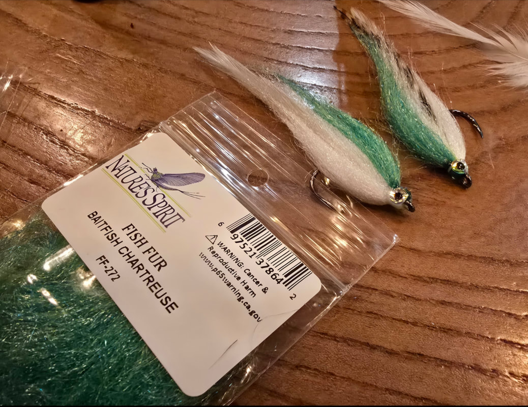 Packaging with flies tied using Natures Spirit Fish Fur