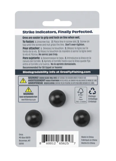Oros strike indicators float high and are easy to cast.