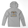 Back graphic of Orvis DriCast Logo Hoodie Light Grey Heather