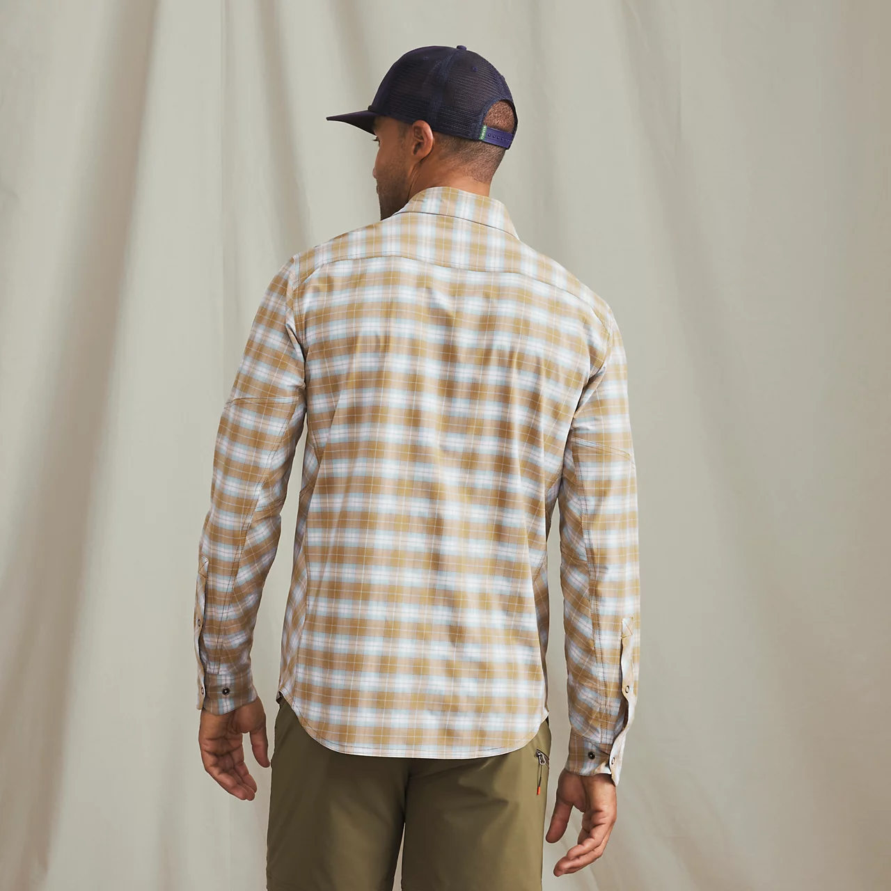 Orvis PRO fishing shirt back view athletic fit lightweight breathable long sleeve sun shirt