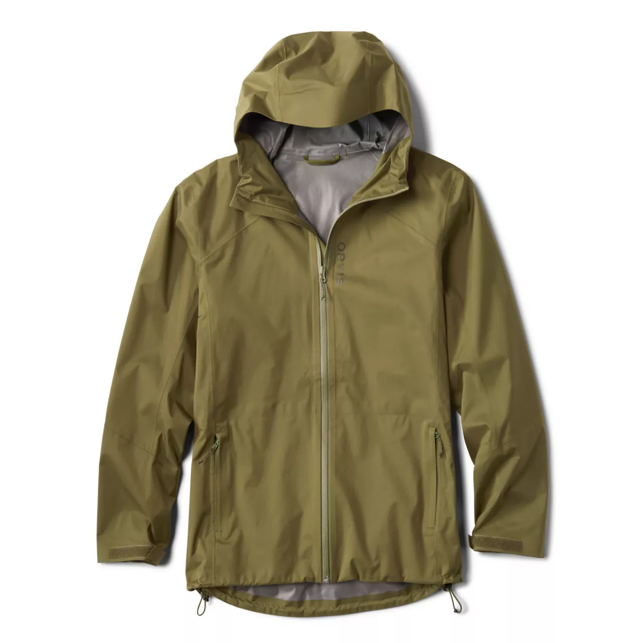 Moss colored style of the Orvis Men's Ultralight Storm 2.5L Jacket