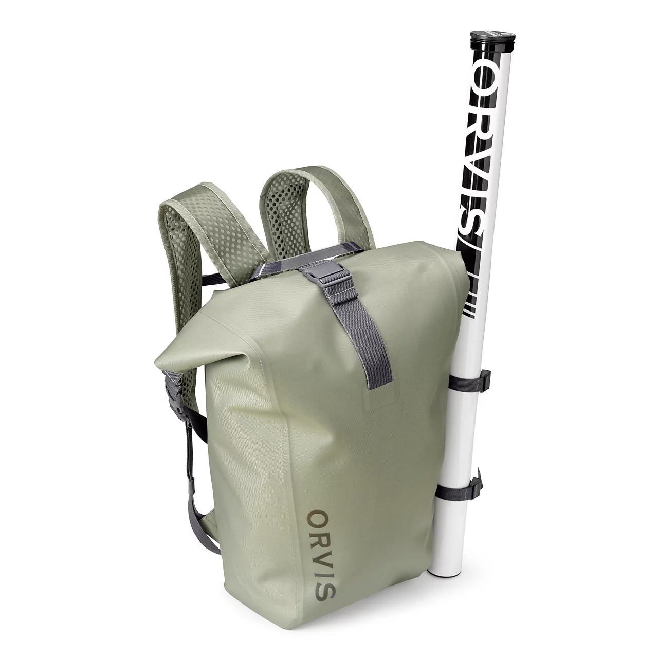 Orvis PRO Waterproof Roll Top Backpack 20L waterproof fishing backpack rod tube attachment
