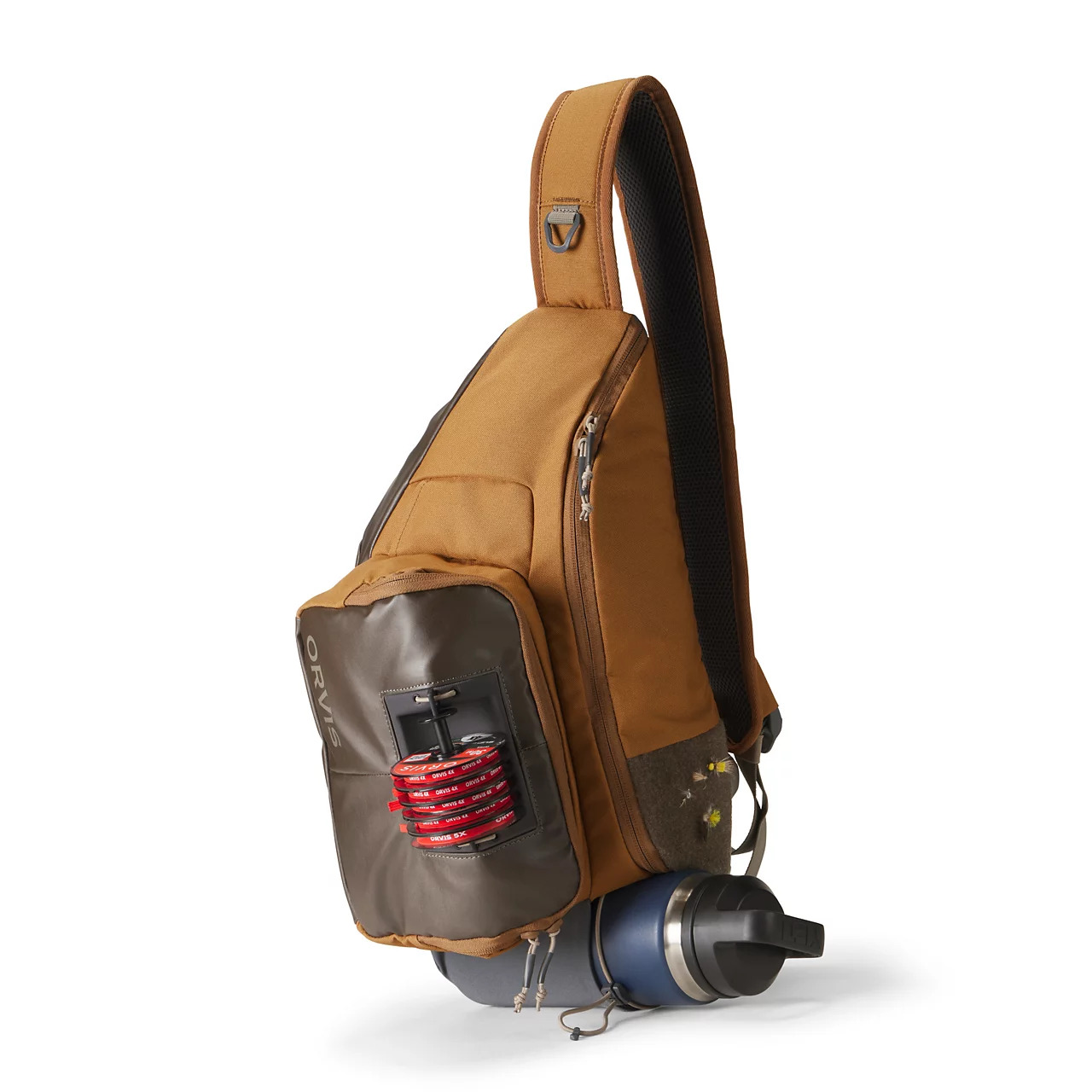 Front view of Orvis Sling Pack in Dark Vicuna