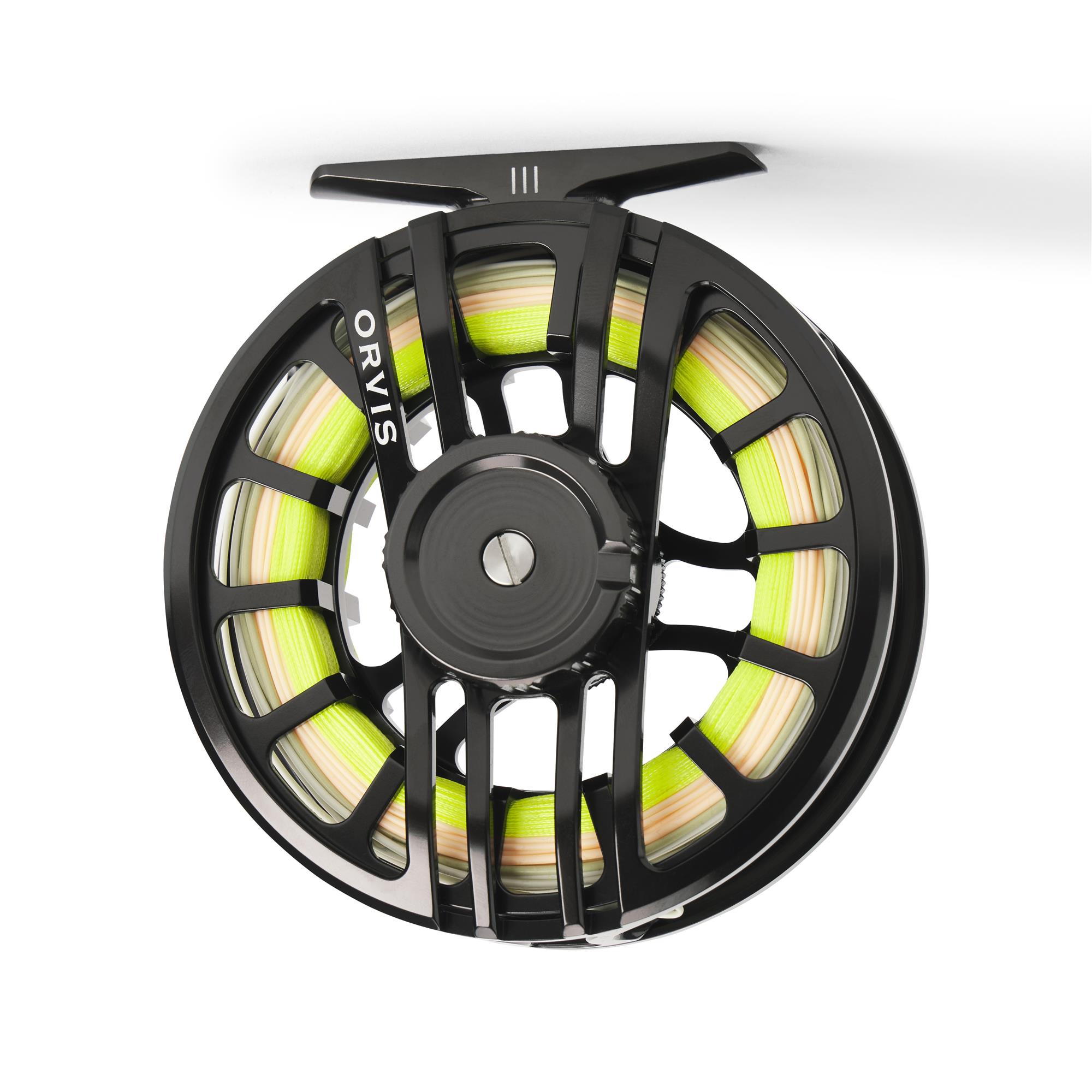 Orvis Hydros fly reel black large arbor loaded with fly line high performance trout fly fishing reel