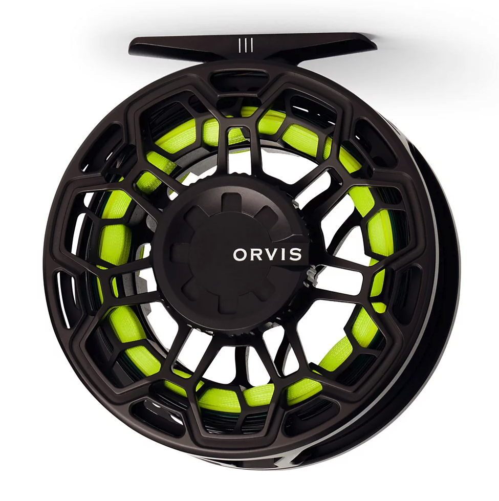 Orvis Ratio Fly Reel Blackout color with backing and fly line