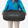 Lightweight Patagonia 55L Black Hole Bag for outdoor sports and activities.