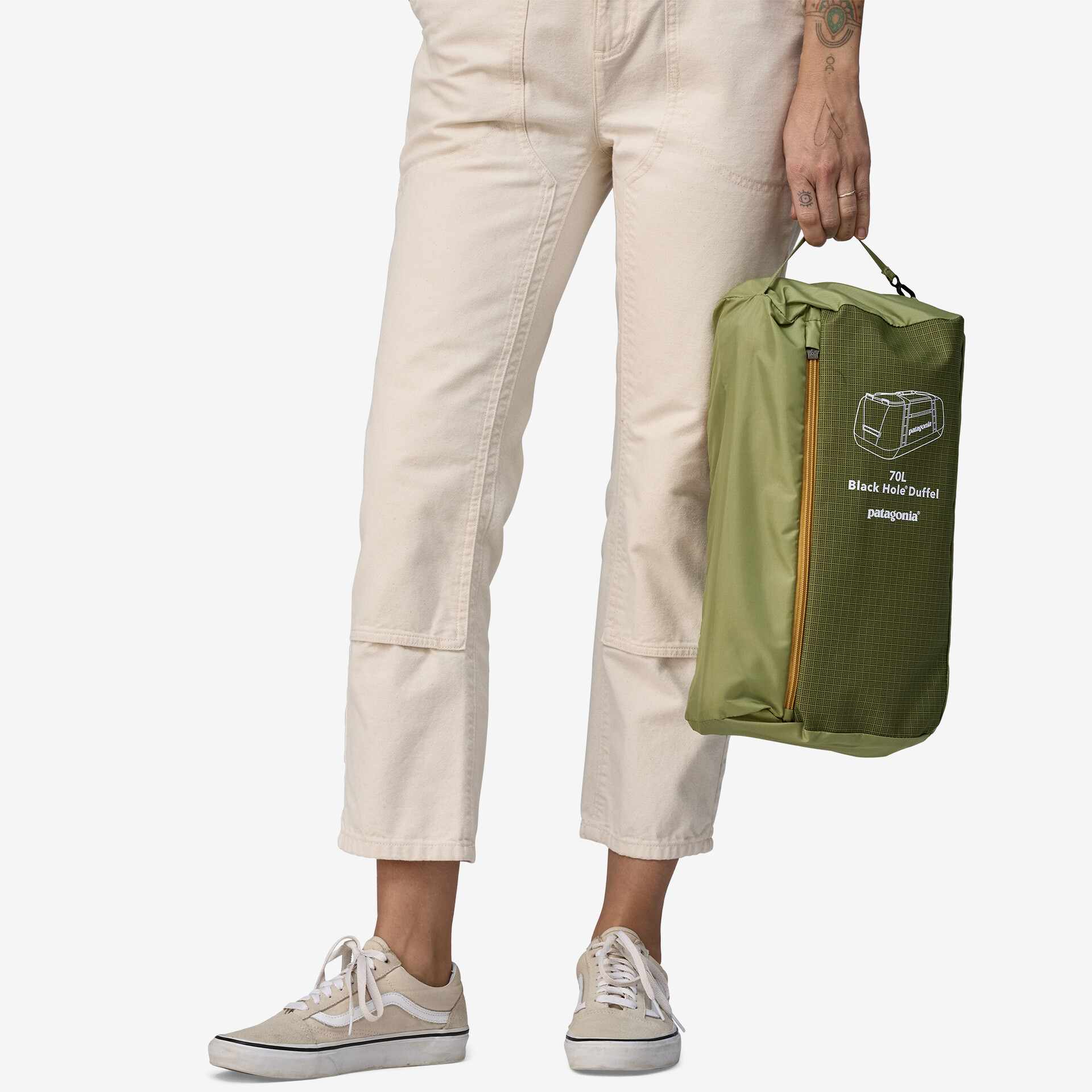 Feature-rich Patagonia 70L Black Hole Duffel, designed for versatility and convenience.