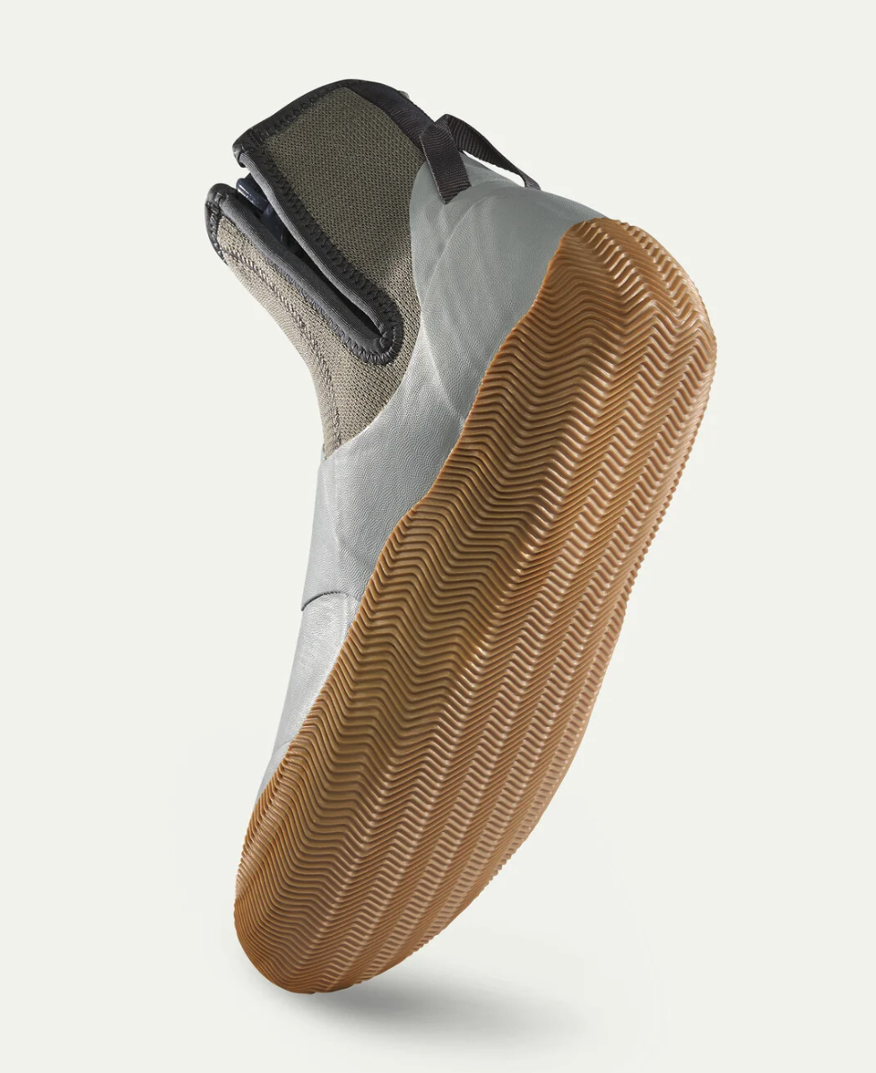 Patagonia Salt Wading Bootie showing textured non-marking rubber outsole designed for saltwater flats wading.