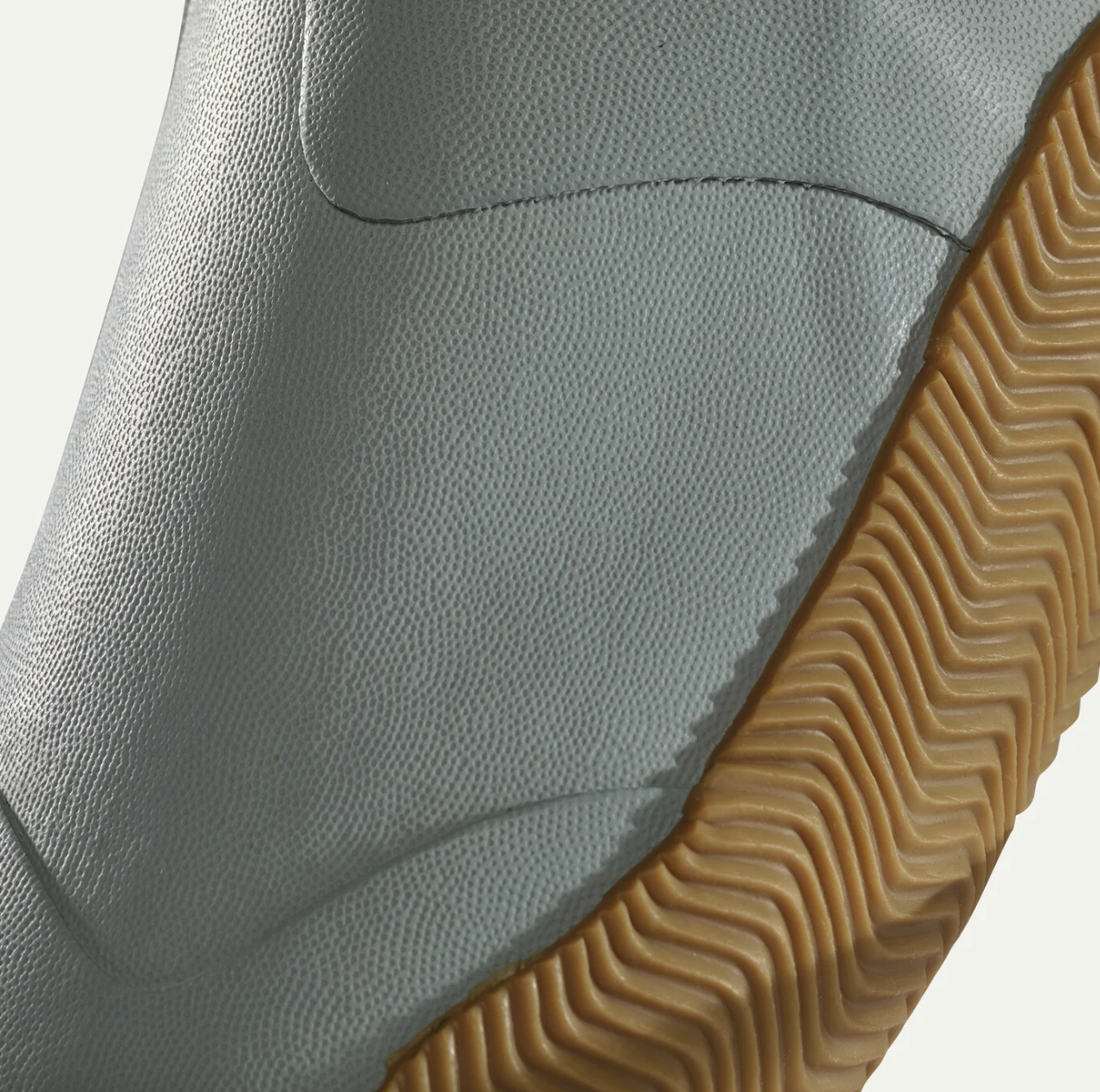Close-up of Patagonia Salt Wading Bootie showing abrasion-resistant rubber toe protection and textured fishing boot sole.