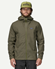 Model wearing Patagonia Boulder Fork Rain Jacket.