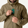 Fly box in chest pocket  Patagonia R1 TechFace Fitz Roy Trout Hoody Dark Ash.