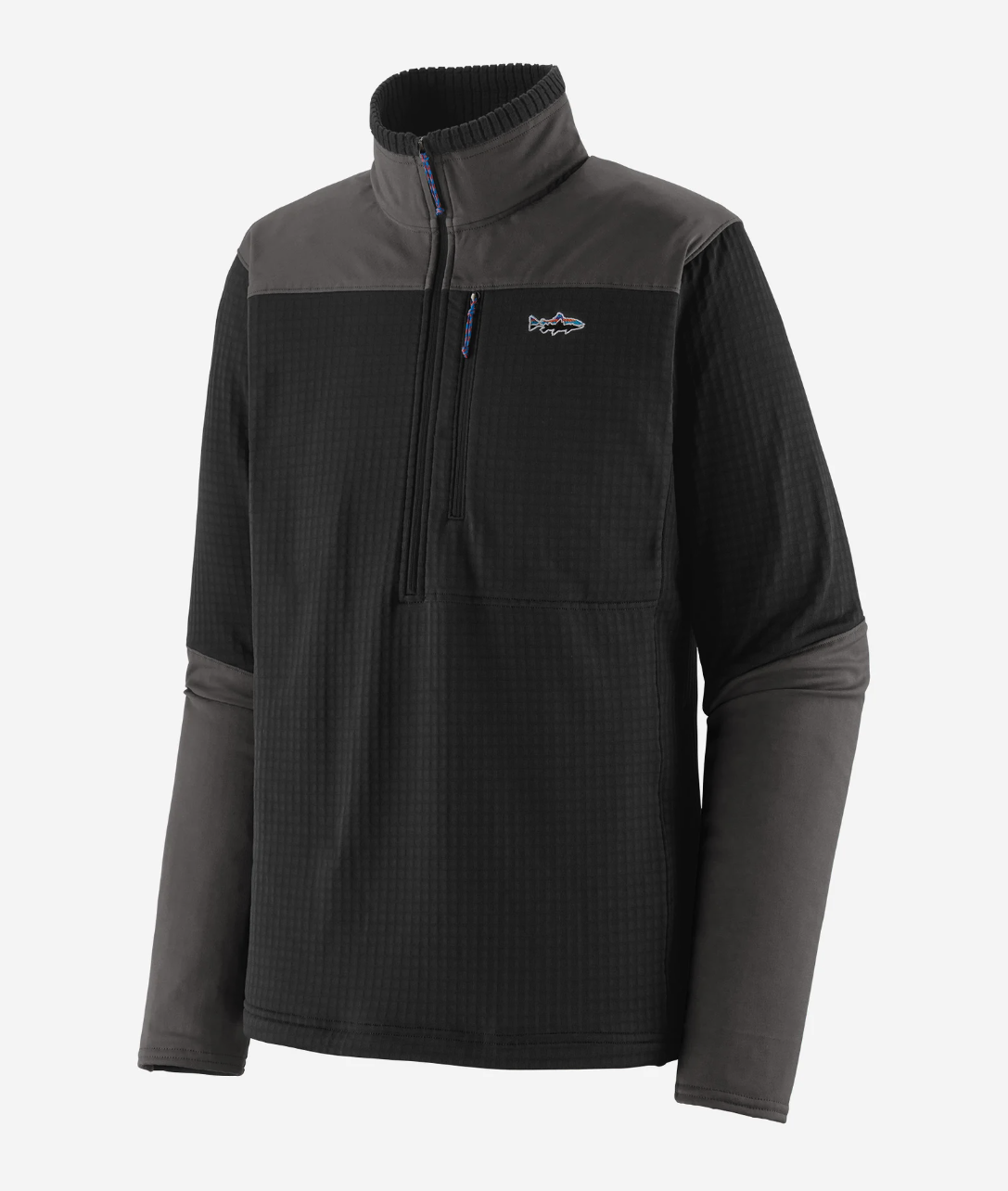 Patagonia R1 Long Sleeved Fitz Roy Quarter Zip Black