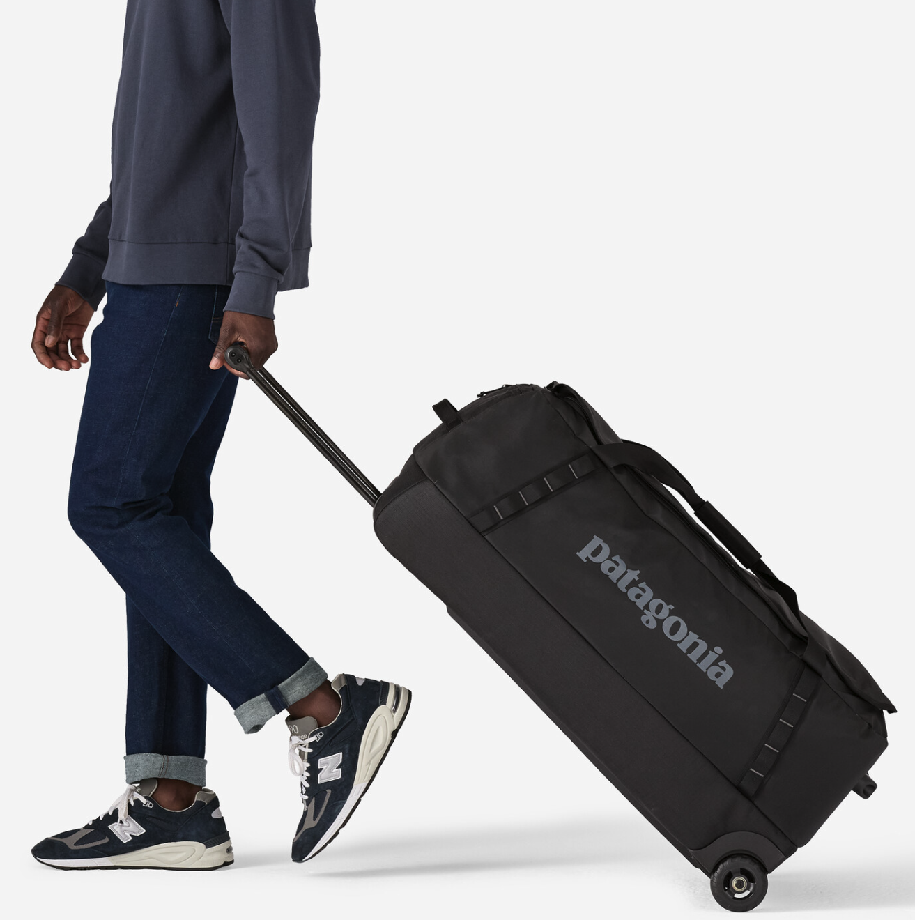 Patagonia Black Hole Duffel with wheels, ideal for adventurers seeking a rugged travel companion.