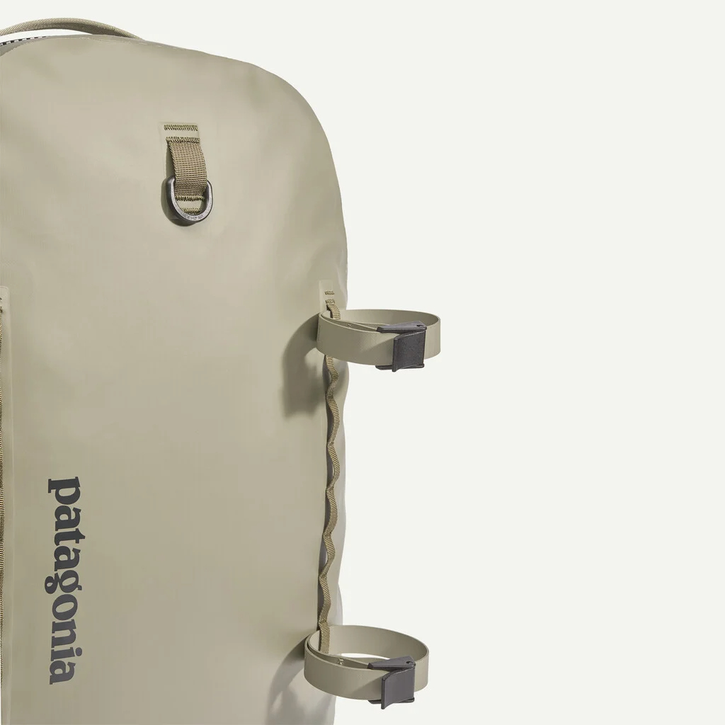 Patagonia Guidewater Backpack 25L rod tube straps for secure fly fishing rod storage on hiking approaches