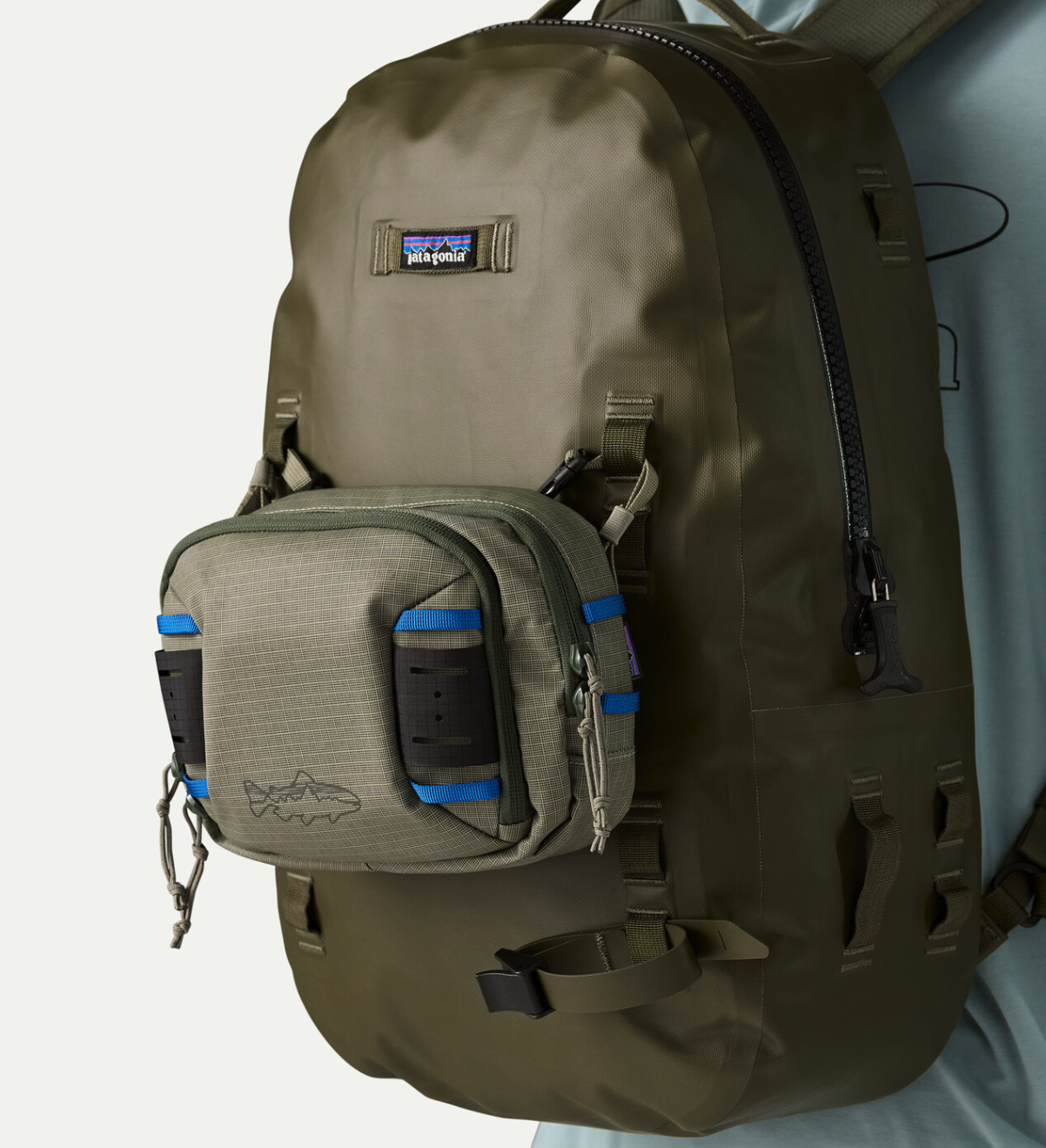 Patagonia Stealth Switch Fishing Pack 5L River Rock Green Color on Patagonia backpack