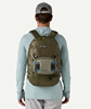 Patagonia Stealth Switch Fishing Pack 5L River Rock Green Color on man wearing backpack.