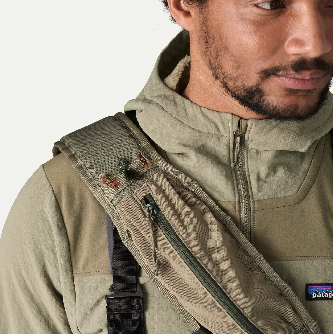 Shoulder strap detail of Patagonia Stealth Switch Fishing Pack 9L