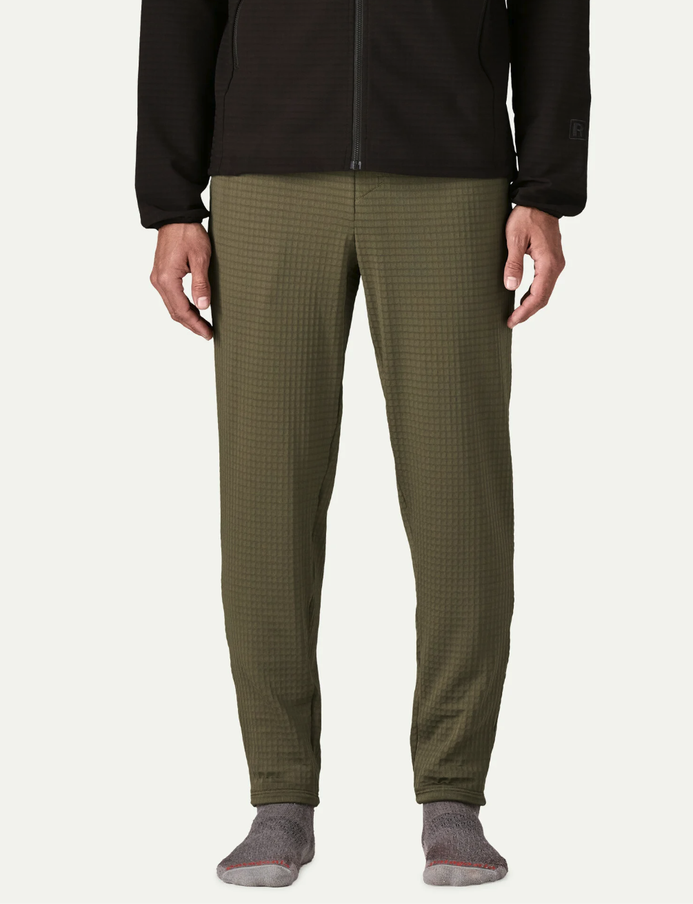 Model wearing Patagonia R1 Fleece Pants