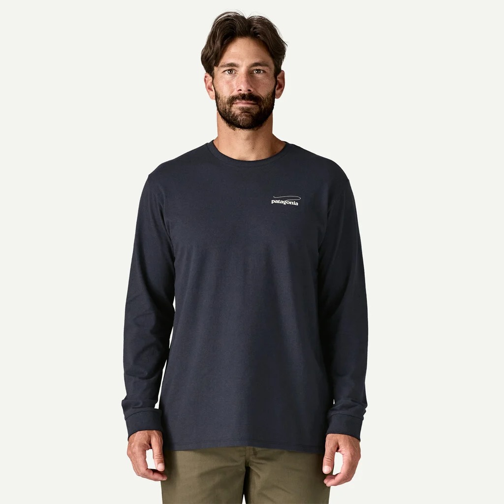 Patagonia Casting Logo Responsibili-Tee with regular fit for casual outdoor and angling wear