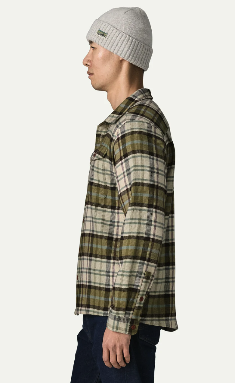 Men's Patagonia plaid flannel shirt for camping fishing hiking and outdoor layering