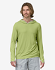 Soft Patagonia men's sun hoody with moisture-wicking properties.
