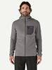 Model wearing Patagonia R1 Air Full-Zip Hoody in Forever Grey color.